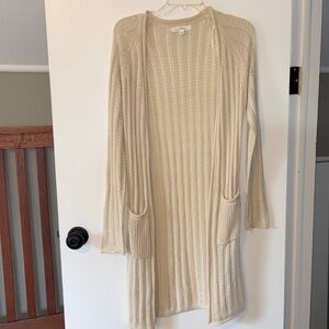 Love Tree Cream Open-Front Cardigan